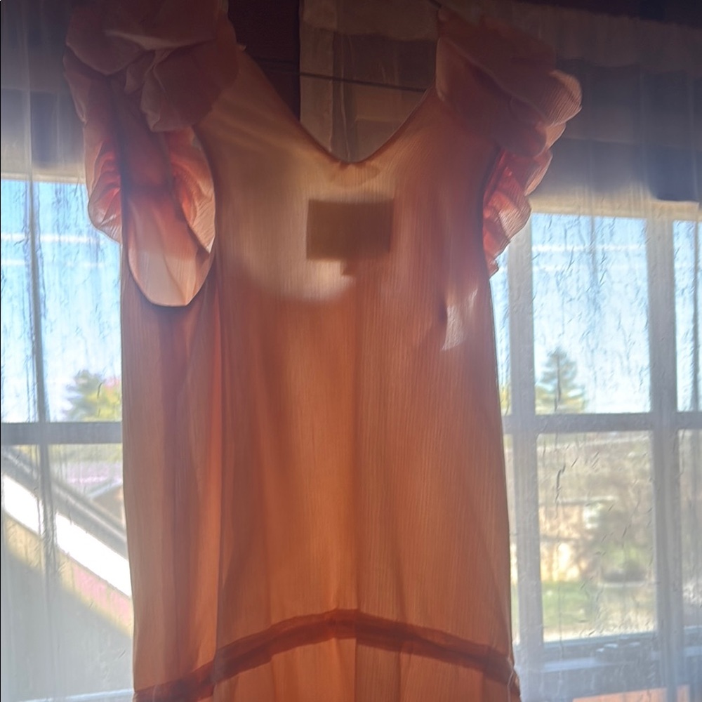 Thread Social Peach Ruffle Mini Dress - Picture 5 of 5